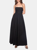 Poplin Lace Up Maxi Dress