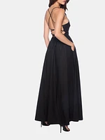 Poplin Lace Up Maxi Dress