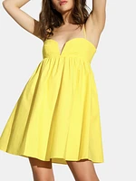Poplin Lace Up Dress