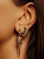 Alligator Yellow Gold Twist Earring
