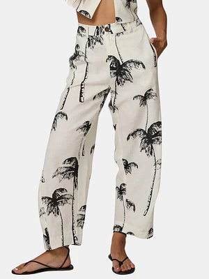Linen Barrel Pants