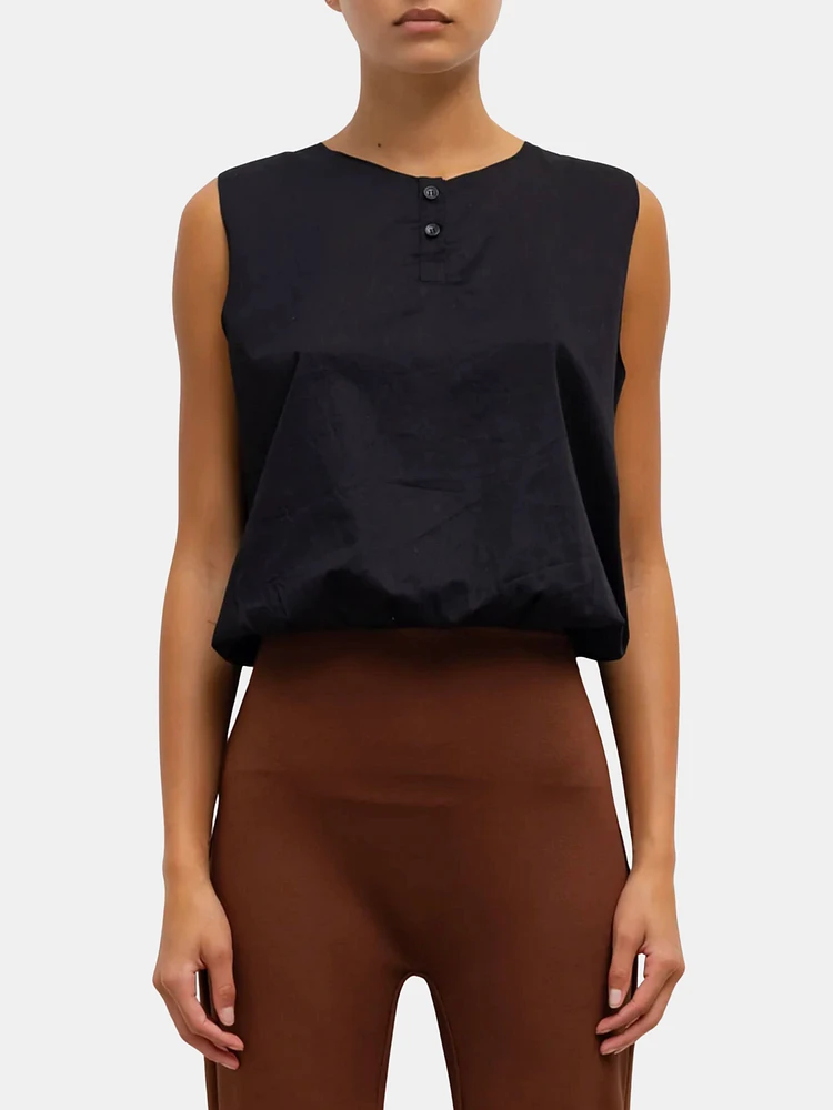 Yoko Sleeveless Button Blouson