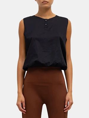 Yoko Sleeveless Button Blouson