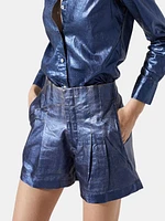 Frida Metallic Linen Shorts