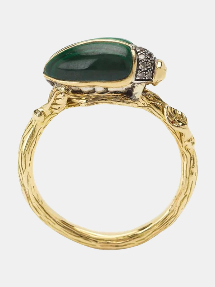 Scarab Malachite Ring