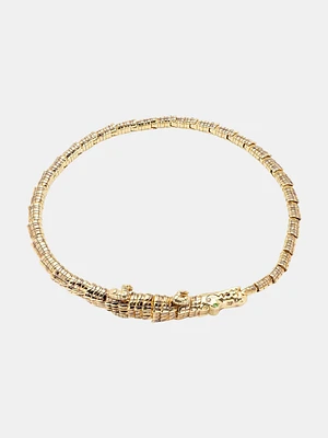 Thin Alligator Wrap Bracelet