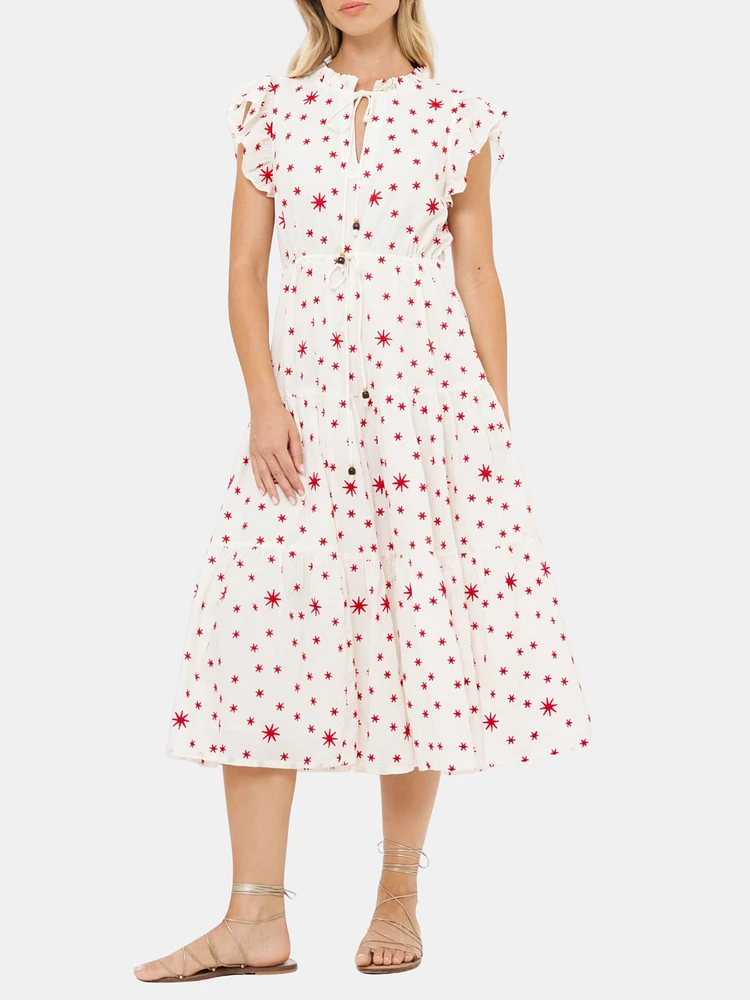 Cinched Flirty Midi Dress