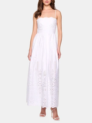 Embroidered Poplin Dress