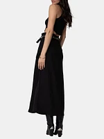 Linen Cargo Knotch Waist Maxi