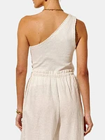 Tallulah One Shoulder Rib Tank