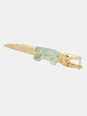 Alligator Green Amethyst Bite Earring