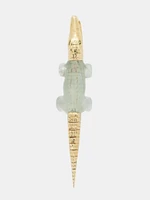 Alligator Green Amethyst Bite Earring
