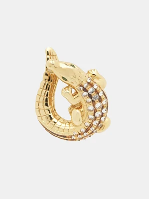 Alligator Yellow Gold Twist Earring
