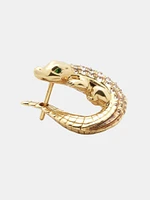 Alligator Yellow Gold Twist Earring