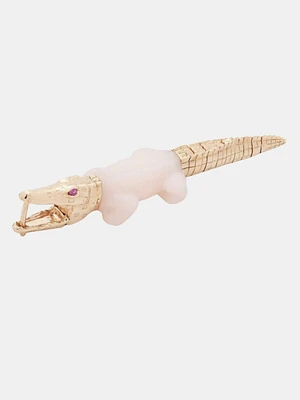 Alligator Pink Opal Bite Earring
