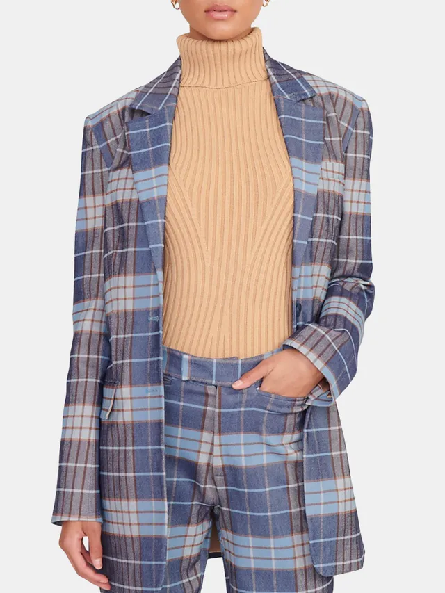 Alice + Olivia Alice + Olivia Colley Glen Plaid Longline Blazer in