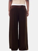 Washed Satin High Waist Flared Pant