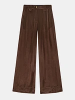 Washed Satin High Waist Flared Pant