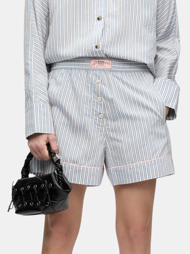 Yarn Dyed Stripe Elasticated Shorts