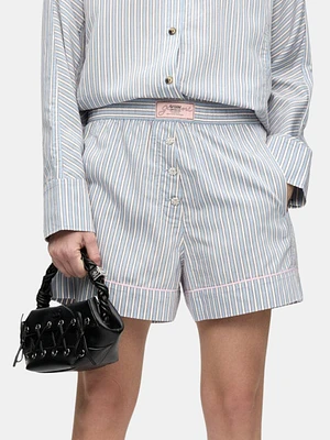 Yarn Dyed Stripe Elasticated Shorts