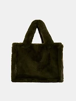 Jade Faux Fur Tote