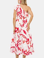 One Shoulder Ruffle Maxi