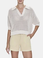 Emma Open Knit Polo Shirt