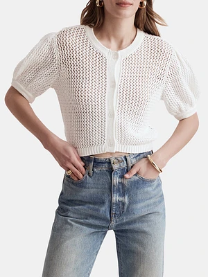 Samantha Crochet Cropped Cardigan