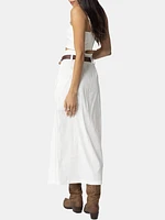 Linen Cargo Knotch Waist Maxi