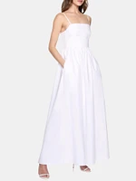 Poplin Lace Up Maxi Dress