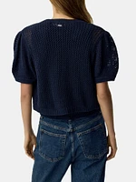 Samantha Crochet Cropped Cardigan