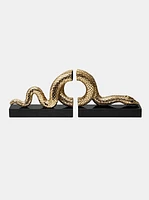 Snake Gold Bookends - pair