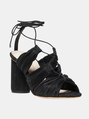 Teresa Pleated Lace Up High Heel Sandal