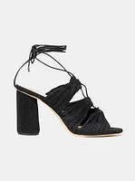 Teresa Pleated Lace Up High Heel Sandal