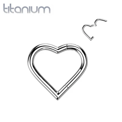 Implant Grade Titanium Heart Shaped Hinged Clicker Hoop