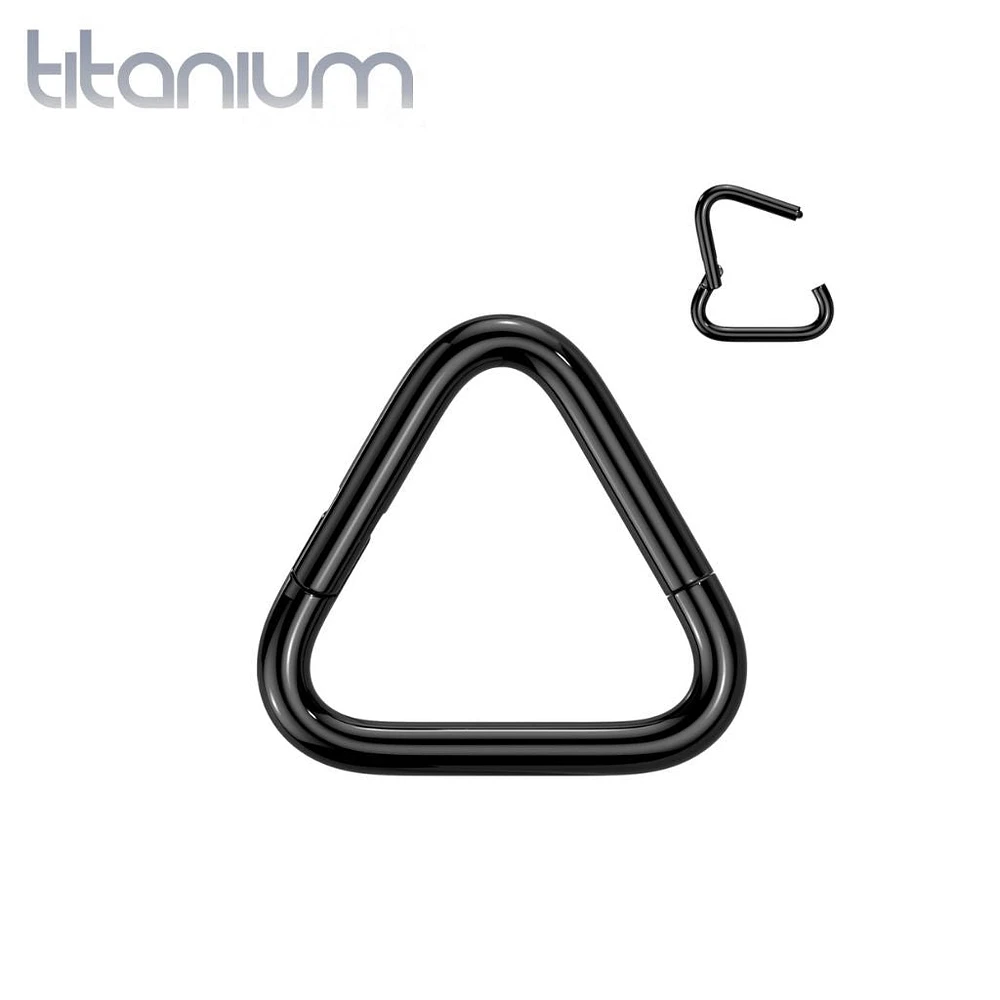 Implant Grade Titanium Black PVD Triangle Hinged Clicker Hoop