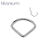 Implant Grade Titanium Wide V Shape Hinged Septum Clicker Hoop