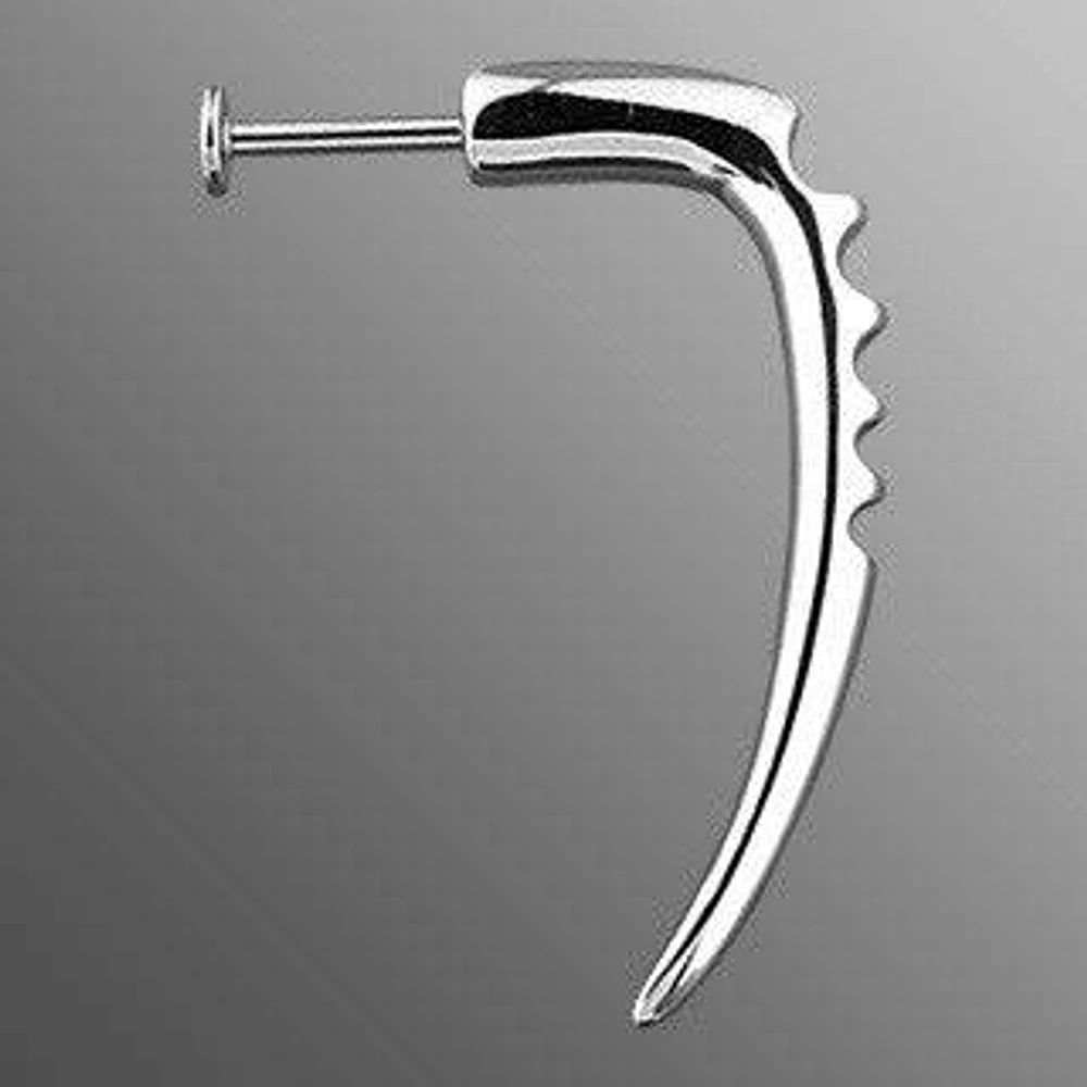 14ga Surgical Steel Big Carved Claw Hook Spike Lip Labret