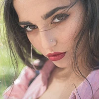 14KT Solid Gold L Shape Flower CZ Nose Ring Stud