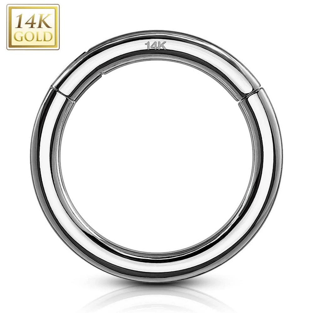 14KT Solid Gold Hinged Segment Clicker Multi Use Hoop