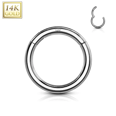 14KT Solid Gold Hinged Segment Clicker Multi Use Hoop