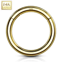 14KT Solid Yellow Gold Hinged Segment Clicker Multi Use Hoop