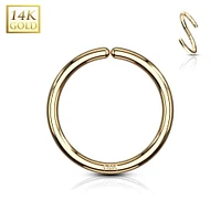 14KT Solid Yellow Gold Seamless Full Nose Ring Hoop