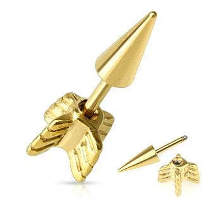 16ga Surgical Steel Gold Plated Bow Arrow Ear Cartilage Tragus Helix Ring