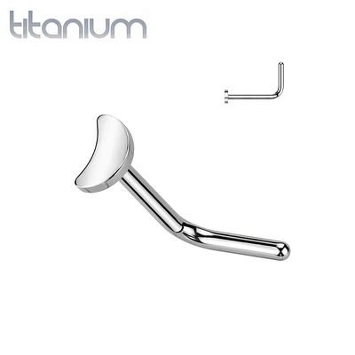 Implant Grade Titanium Small Crescent Moon L-Shaped Nose Ring Stud