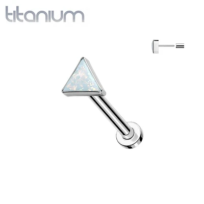 Implant Grade Titanium Opal Triangle Threadless Push In Labret