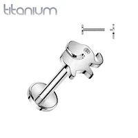 Implant Grade Titanium Internally Threaded Elephant Flat Back Labret