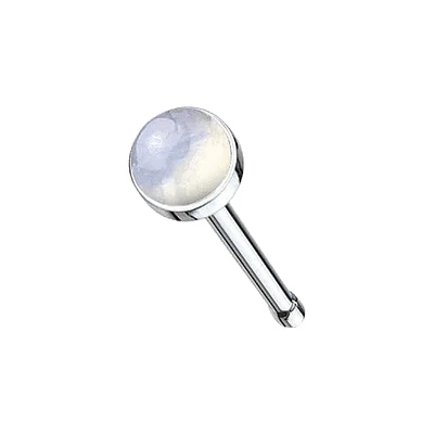 316L Surgical Steel Ball End Semi Precious Opalite Stone Nose Stud