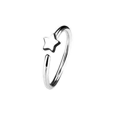 316L Surgical Steel Nose Hoop Ring with Small Star