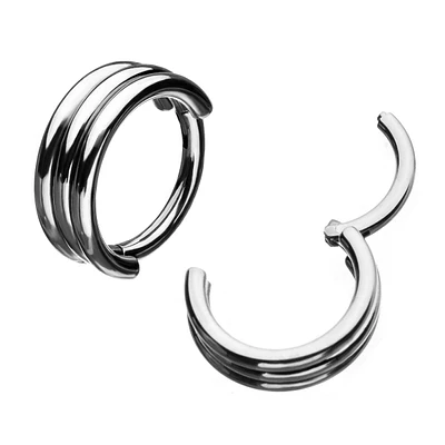 316L Surgical Steel 3 Layer Easy Hinged Hoop